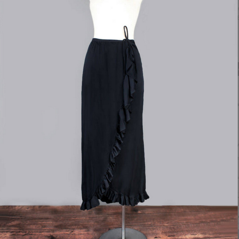 Designer Bill Blass Vintage Black Wrap Skirt